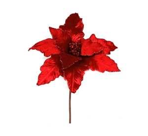 Flor navideña 33 cm Ponsettia rojo
