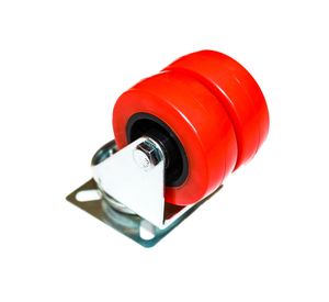 Rueda doble 50 mm placa rojo Gevemac