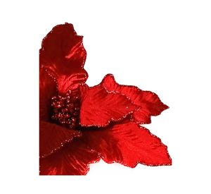 Flor navideña 33 cm Ponsettia rojo