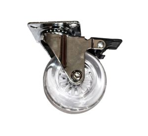 Rueda 75 mm placa con freno transparente Gevemac