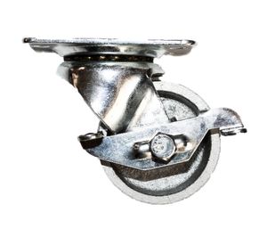 Rueda 50 mm placa con freno gris Gevemac