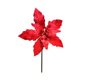 Flor navideña 25 cm Ponsettia rojo