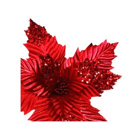 Flor navideña 33 cm Ponsettia mixta rojo