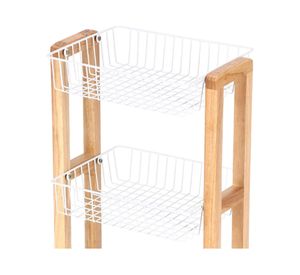 Carro 3 canastos natural/blanco Cotidiana