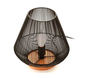 Lámpara sobremesa 1L E27 Senegal negro/natural Abitare