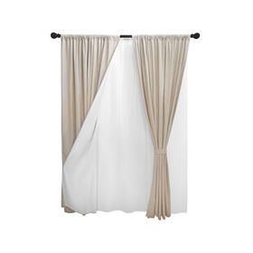 Set cortina blackout + abrazadera ecru Cotidiana