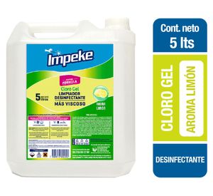 Limpiador desinfectante cloro gel 5 litros limón Impeke