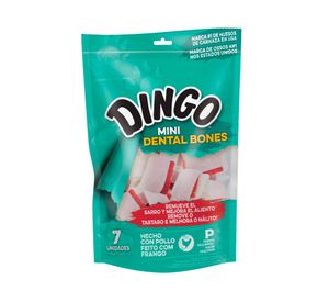Snack perro 70 gr Dental mini bones carnaza y pollo Dingo