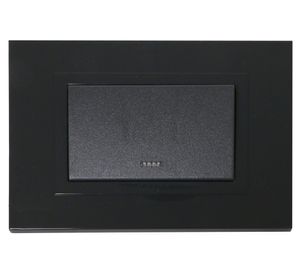 Placa armada interruptor simple 9/12 negro Kalop