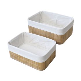 Canasto Bamboo natural 2 piezas Cotidiana