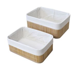 Canasto Bamboo natural 2 piezas Cotidiana