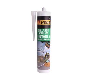 Sellador acrílico 280 ml pintable blanco Hela