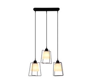 Lámpara colgar 3L E27 Egaleo negro/blanco Abitare