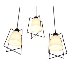 Lámpara colgar 3L E27 Egaleo negro/blanco Abitare