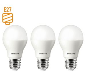 Ampolleta LED 12W E27 luz fría 3 unidades Philips.