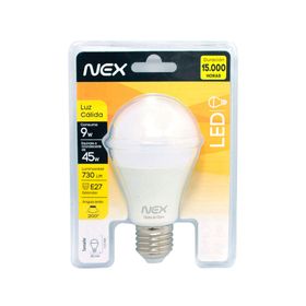 Ampolleta LED 9W E27 luz cálida Nex