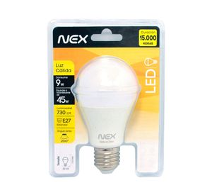 Ampolleta LED 9W E27 luz cálida Nex