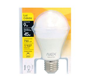 Ampolleta LED 9W E27 luz cálida Nex