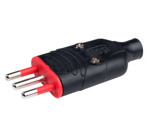 Enchufe macho volante 10A 2P+T RS78004 negro Rosi