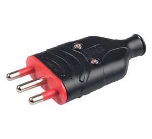 Enchufe macho volante 16A 2P+T RS78007 negro Rosi