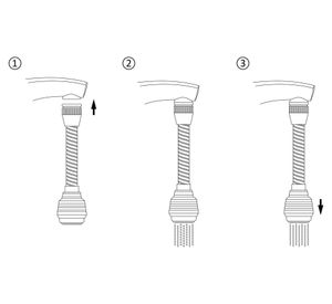 Aireador flexible 140 mm cromo/negro Flustem