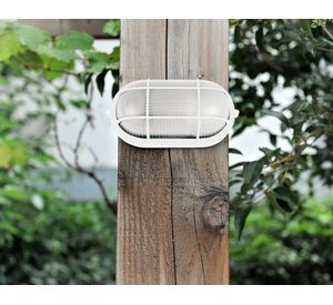 Tortuga 1L E27 ovalada rejilla blanco Abitare