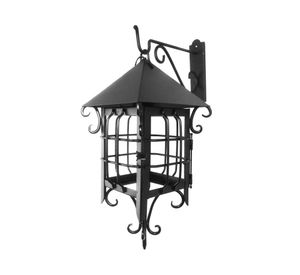 Farol 1L E27 Colonial con soporte negro mate Euro.