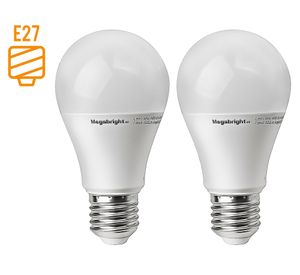 Ampolleta bright LED 9,5W E27 luz fría A60 2 unidades Megabright