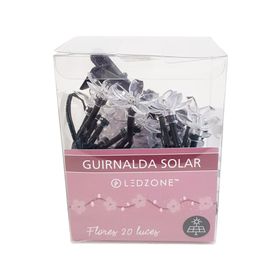 Guirnalda de luces 1.5W 20 luces luz cálida Flores negro