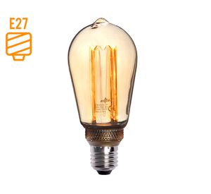 Ampolleta filamento LED 40W E27 luz cálida ST64 tallado Elfa