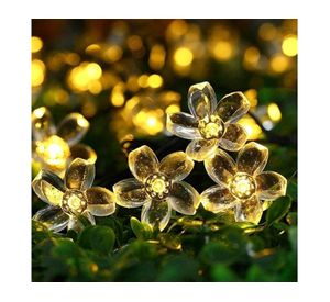 Guirnalda de luces 1.5W 20 luces luz cálida Flores negro