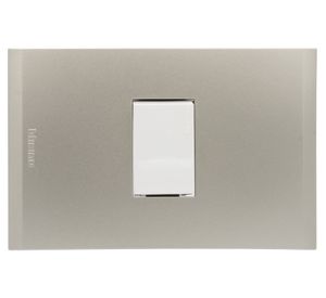 Placa armada interruptor simple 10A 9/12 Nóbile perla Bticino