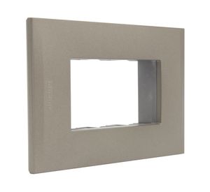 Placa 3 módulos + soporte Nobile terra Bticino