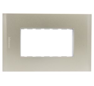 Placa 3 módulos + soporte Nobile perla Bticino