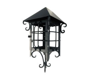 Farol 1L E27 Colonial mural negro mate Euro.