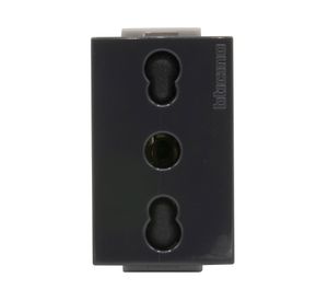 Módulo tomacorriente simple 10/16A 2P+T Nóbile café Bticino