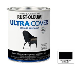 Esmalte al agua 946 ml Ultra cover negro cañón satín Rust-Oleum