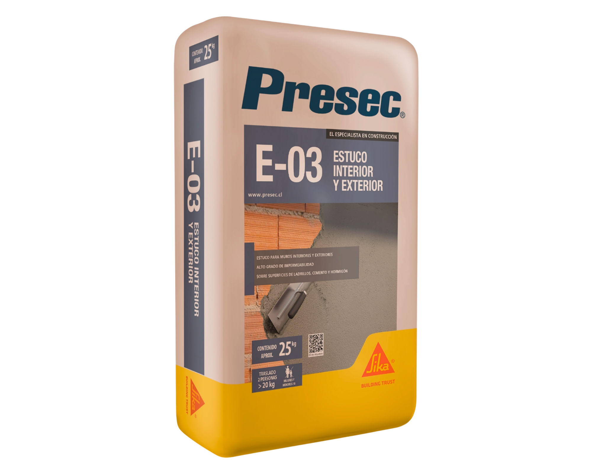 Estuco Interior Exterior E03 25kg Presec