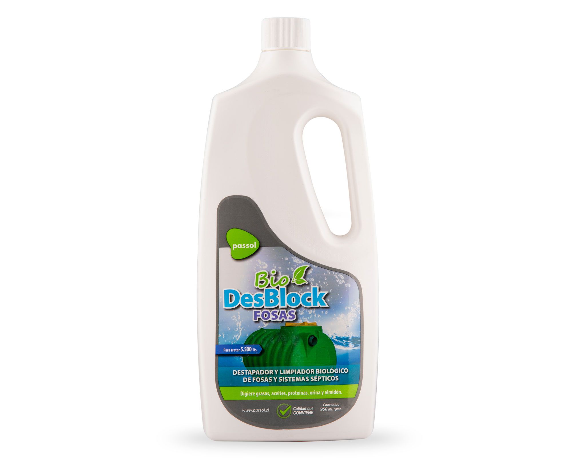 Destapador biológico fosas 950 ml Bio DesBlock Passol