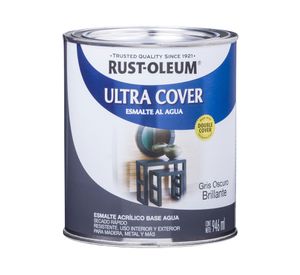 Esmalte al agua 946 ml Ultra cover gris oscuro brillante Rust-Oleum