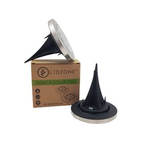 Estaca solar led luz cálida 1.5W 2 un.