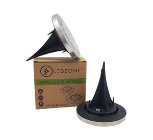 Estaca solar led luz cálida 1.5W 2 un.