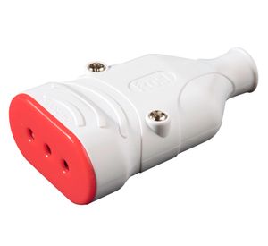 Enchufe hembra volante 10A 2P+T RS78203 blanco Rosi