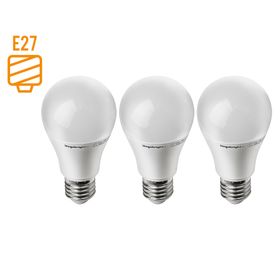 Ampolleta bright LED 7W E27 luz fría A55 3 unidades Megabright