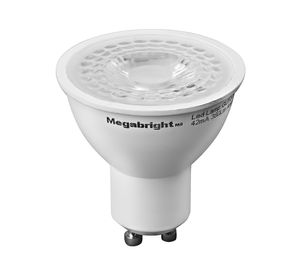 Ampolleta bright LED 5,5W GU10 luz cálida PAR16 3 unidades Megabright