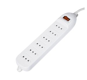 Alargador múltiple 6 posiciones 5 m AT106-5 blanco Ante