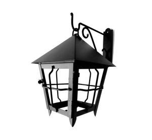 Farol 1L E27 Málaga con soporte negro mate Euro.