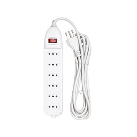 Alargador múltiple 6 posiciones 3 m AT105-5 blanco Ante