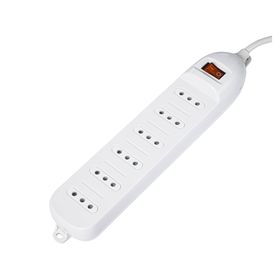 Alargador múltiple 6 posiciones 3 m AT105-5 blanco Ante