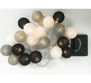 Guirnalda de luces 1.5W 20 luces luz cálida Bola Algodón multicolor